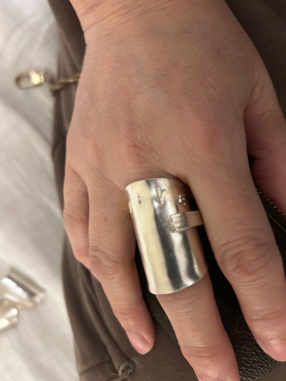 Wide Silver Plated Statement Spoon Ring